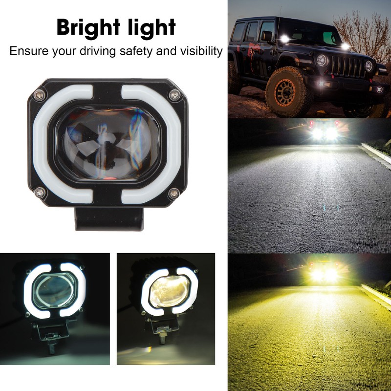 10 to 60V LED Spotlight 2000LM IP67 Waterproof Two Color