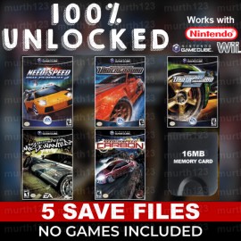 Unbranded Need For Speed 100% Save Pack 8MB Gamecube GC Memory Card Unlocked Complete 2025