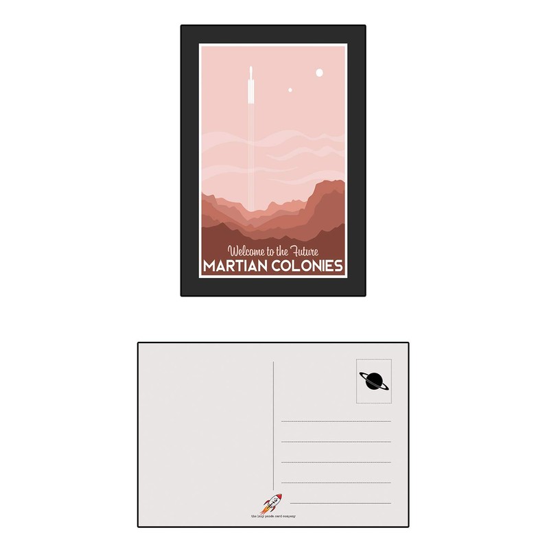 16 Vintage Style Space Postcards