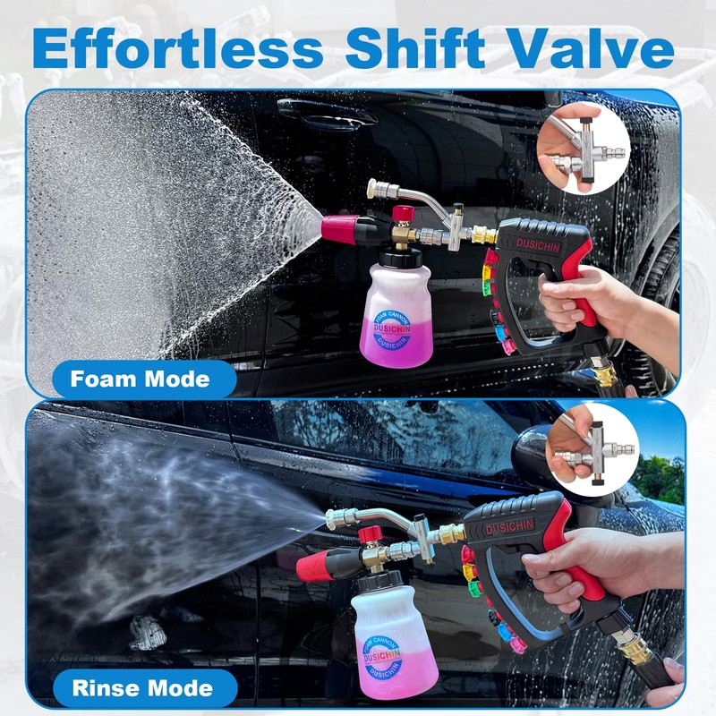 DUSICHIN Pressure Washer Gun 4000 PSI Snow Foam Cannon Dual-Ended