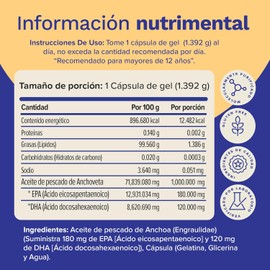 Nutravia Omega 3 Fish Oil 1000 mg Vitaminas para Mujeres y Hombres - Aceite de Pescado de Anchoa Ácidos Grasos Omega-3 180mg EPA y 120mg DHA Suplementos Alimenticios - 100 Cápsulas