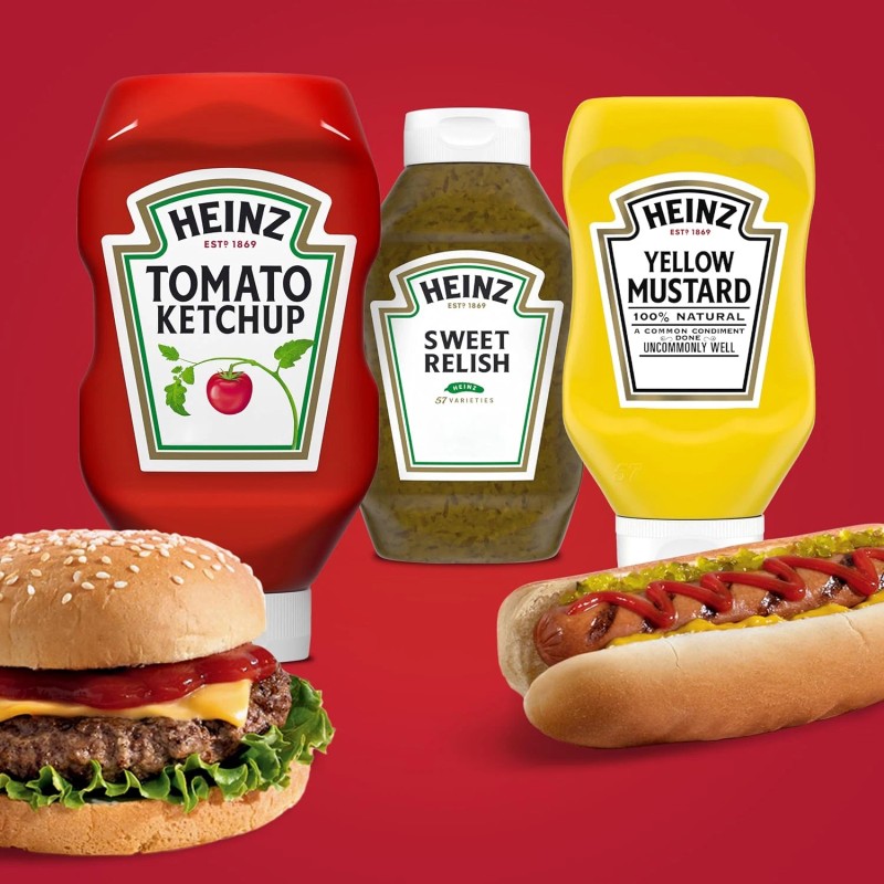 Heinz Tomato Ketchup, Sweet Relish & Yellow Mustard Grill Pack,