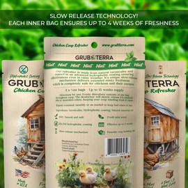 GrubTerra Coop Deodorizer Odor Eliminator for Chicken Pen Suitable for Chicken Feeder Odor Absorber and Smell Control Solution Clean Fresh Environment