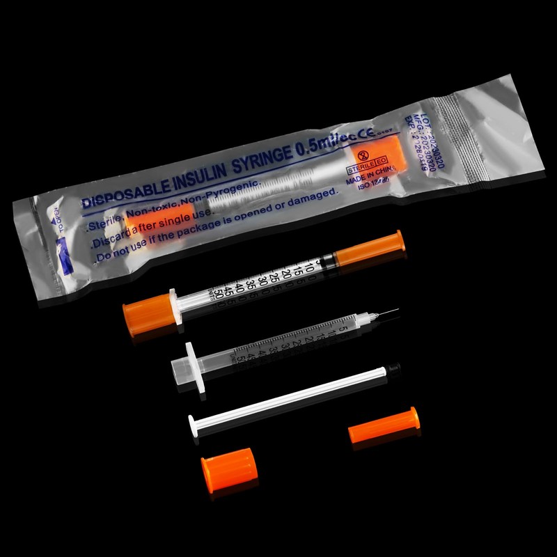 0.5ml 30Ga 5/16-Inch (8mm) Disposable Syringe for Scientific Lab, Individually