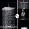 BELLEARLY Rain Square Shower Head 8 Inch High Pressure Stainless