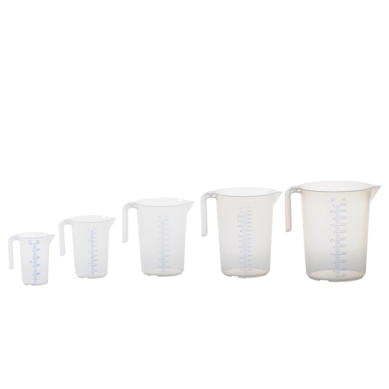 Hünersdorff measuring cup, shatter-proof, particularly temperature-resistant, coloured scale, food safe,