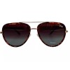 Quay ALL IN Aviators Tortoise Gold Brown Fade Sunnies POLARIZED