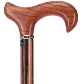 Royal RC Canes Unique Rosewood Derby Walking Cane with Inlaid Wenge Stripe – Elegant and Stylish Rosewood Shaft for Men and Women, Featuring Durable 18mm Rubber Tip