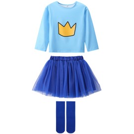 amxjxma Kids Book Day Costume Storybook Fancy Dress Girls Cosplay Outfit Animal Dog Cat Dress (Blue, 3-4T)