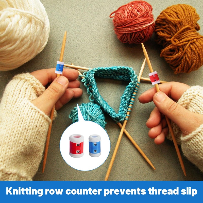 Knitting Row Counter,10 Pcs Row Counters for Knitting,Portable Knitting Counters