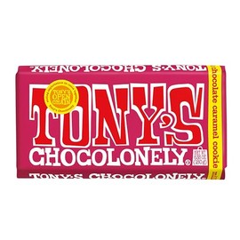 Tony’s Chocolonely Belgian Milk Chocolate Candy Bar With Caramel & Cookie for Snacks, Chocolate Bar for Party Favors, Gifts, or Gift Basket, 32% Cacao, Made From Quality Fairtrade Cocoa, 6.35 Oz