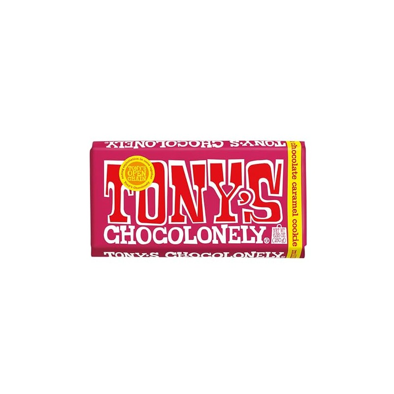 Tony’s Chocolonely Belgian Milk Chocolate Candy Bar With Caramel &