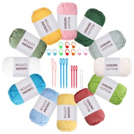 Maxee Crochet Yarn for Beginners, 600 g (50 g x 12 Colour) No Split Yarn, Thick Yarn Cotton for Crocheting, Crochet Amigurumi Wool, Chunky Cotton Yarn, Simple Knitting Yarn for Crochet, Knitting