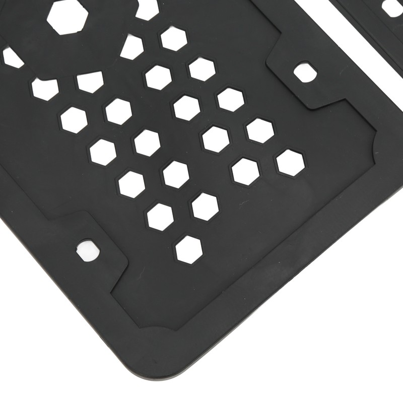 2PCS License Plate Protector Silicone Frame Soft Flexible Black 305x155mm