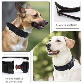 Jesir Collar De Perro Táctico，Collar De Perro De Nailon Militar Grueso con Asa Collares De Perro Hebilla De Metal Resistente Ajustable para Entrenamiento De Perros,L(Negro)