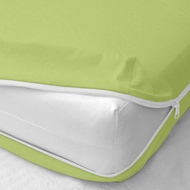 ARlinen - Sábana bajera ajustable con cierre de tamaño individual, 1 sábana bajera con cierre, 100% microfibra, tamaño individual hasta 12 pulgadas de profundidad, salvia