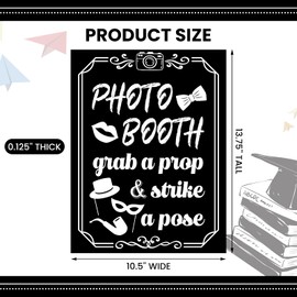 Briwooody Photo Booth Sign with Stand Retro Background Table for Indoor and Outdoor Party Theme Event Photography Props Desktop Decoration Supplies