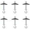 6 Pack Carbon Steel Plasterboard Ceiling Hooks Spring Toggle Wing
