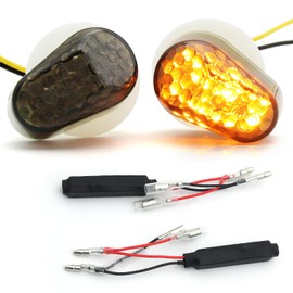 MFC PRO Universal LED Motorcycle Turn Signal Yamaha KLX250 YZ125 KX85 XG250 YZF-R1/R3/R6/R25 VAMX MT-07 09 FZ1 FZ-09 10 SR400 (Model 1, Smoke)