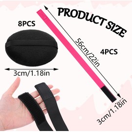 Lusofie 4 Pcs Elastic Bands for Wig for Keeping Wig in Place Pink Wig Band with Ear Covers Adjustable Lace Band for Wig Grip,Width 1.1”