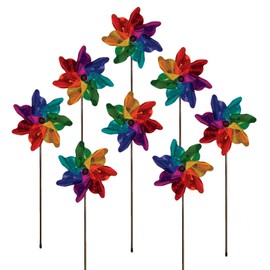 In the Breeze 2779, 8 Pieces Rainbow Sparkle Pinwheels, 8-Inch, PC-8in