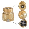 Hourleey Vacuum Breaker, Solid Brass Hose Bib Backflow Preventer, 3/4 Inch