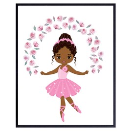 African American Wall Decor - African American Girls - Black Girl Gifts - African American Girl Gifts - Black Wall Art - Black Culture - Afro Wall Art - Ballerina Wall Decor - Little Girls Room Decor