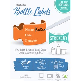Pumpkin Doodle The Original Write and Reuse Baby Bottle Labels for Daycare