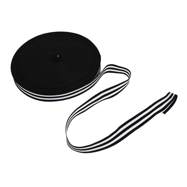 1 Roll 50 Yards Black and White Striped Webbing Home