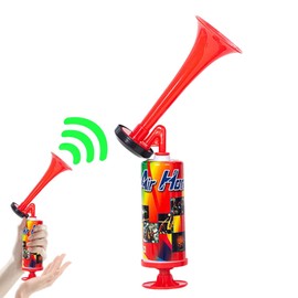 Cerioll Fanfare Air Pressure, Airhorn, Football Tool, Stadium Horn, Air-Powered Horn, Signal Horn with Pump, Compressed Air Fanfare for Sports, Handball, Football, Red