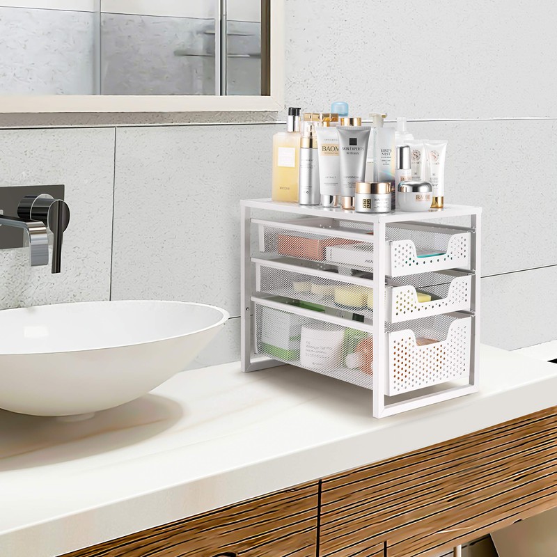 Simple Trending 3-Tier Under Sink Cabinet Organizer with Sliding Storage