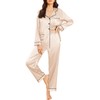 Ekouaer Silk Pajamas for Women Classic Button Down Satin Pajama