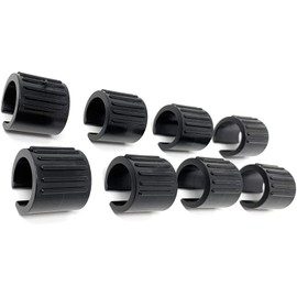 Design61 Clamping Shell Glides, Set of 8, Chair Glides, Floor Glides, Diameter 20-22 mm, with Pins, Silencer, Furniture Gliders, Black