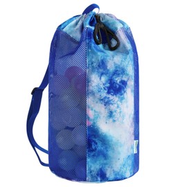 WAWSAM Tie dyed Large Mesh Beach Bag for Kids, Kids Drawstring Beach Backpack for Girls Boys, Tote Mesh Beach Toys Bag, Swim Pool Toys Balls Storage Bags Gym Bag, Beach Toy Shells Organizer