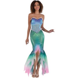 Party City Adult Ariel Costume - The Little Mermaid Movie 2023 Adult 2-4 Size Multicolor