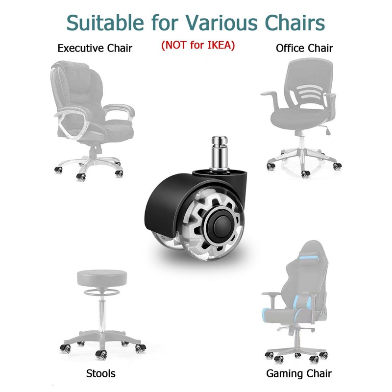 Office Chair Wheels,Set of 5 Replacement Wheels for All Hardwood