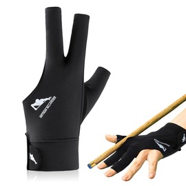 MIRKUZI Billiard Gloves 1 Piece Billiard Gloves,Left Hand Billiard Gloves,Pool Cue Gloves,Non-Slip Billiard Gloves,Adjustable Billiard Gloves(Black)