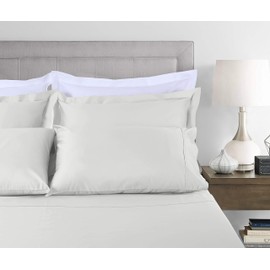 Threadmill Cotton Queen Sheet Set | 100% Cotton Sheets for Queen Size Bed | Solid Sateen Queen Bed Sheets Set with 16” Deep Pocket | Soft Breathable 4-Piece Cooling Bedding Sheet Set | Light Grey