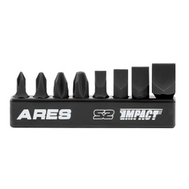 ARES 70013-8-Piece S2 Steel Impact Driver Bit Set - Includes Phillips 1,2,3,4 and Slotted 1/4-Inch, 5/16-Inch, 3/8-Inch and 1/2-Inch Bits - High Alloy S2 Steel Construction