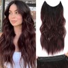 BUPPLER 20 Inch Invisible Secret Hair Extensions Adjustable Long Wavy