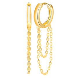 Yumilok Tassel Earrings Women's Hoop Earrings 925 Sterling Silver Women's Earrings Dangle for Women Teenager Girls Earrings Chain, Sterling Silver