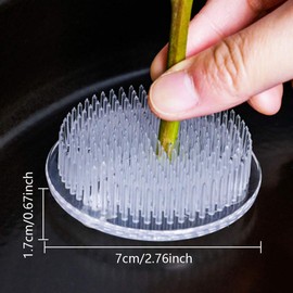 alladaga 2 x Flower Flower Frog Clear Plastic Round Flower Holder for Arrangements, Size 7 cm