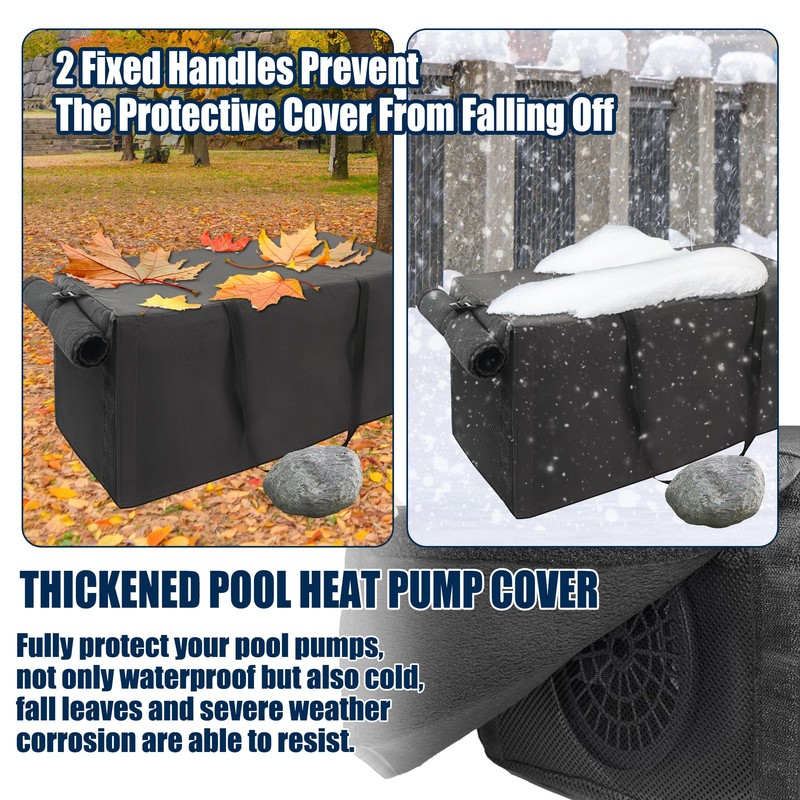 24x11x11 Inch Pool Pump Cover with 2 Side Openings, 3-Layer