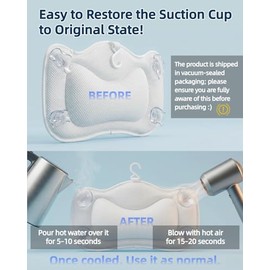 KEIY Bath Pillows for Tub, Ergonomics 2-Piece Design, 4D Air Mesh Technology, Head & Back Support with 8 Suction Cups, Luxury & Relaxing Bathtub Accessories Spa Gifts, White