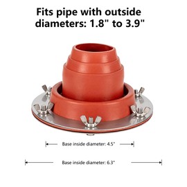 Tent Stove Jack Kit: Flexible Silicone Pipe Boot, High Temp Flue Flashing for Bell Tent, Yurt, & Wood Burners (Triple Wall Pipe Compatible, Stove Pipe OD 1 3/4"-3 1/4")(Orange)