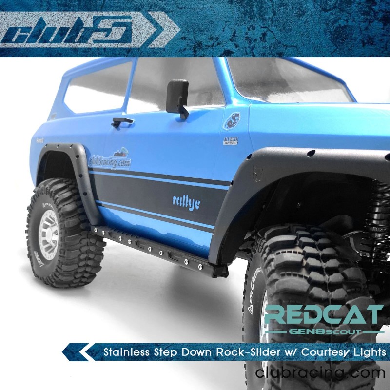 Club 5 Racing Stainless Step Down Rock-Slider w/ Courtesy Lights