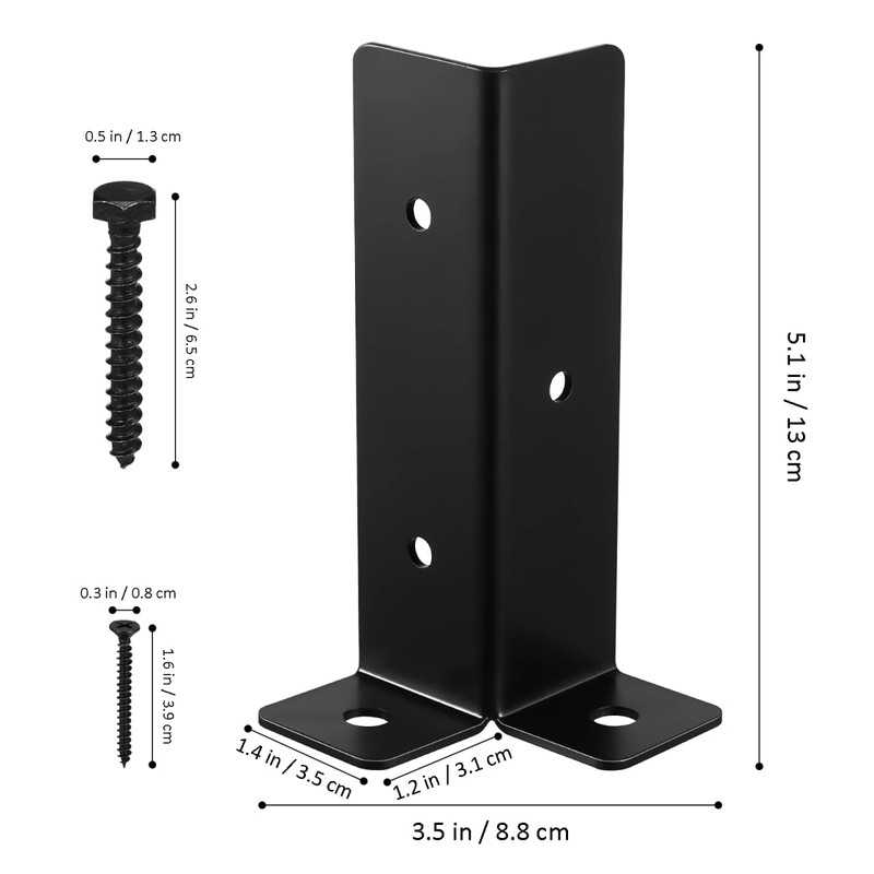 jojofuny 4pcs Heavy Duty Post Anchor Brackets Kit for 4x4