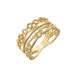 Elli Women's Stacking Link Ring Set Gold, 56, Brass, No Gemstone