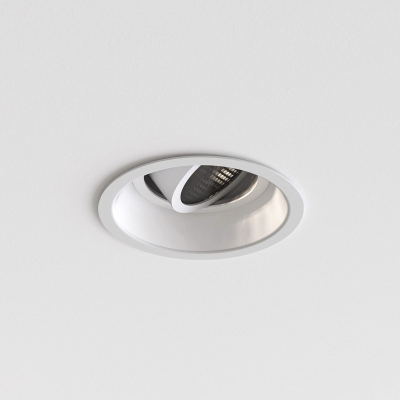 Astro Minima Slimline Round Adjustable Fire-Rated Indoor Downlight (Matt White),