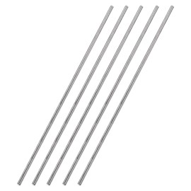 sourcing map 3mm x 300mm 304 Stainless Steel Solid Round Rod for DIY Craft - 5pcs